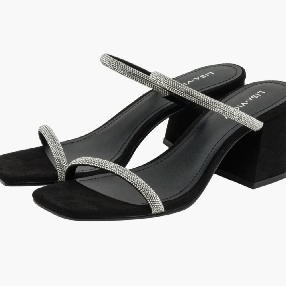Lisa Vicky Mood Black Heeled Shoes size 7.5 NWT